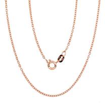 Vaikiška sidabrinė apvalaus „Anchor“ pynimo grandinėlė 1.1 mm, 925 sidabras, raudono aukso danga, 40 cm