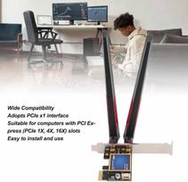 Pcie wlan plokštė kompiuteriui, dviejų dažnių wlan tinklo plokštė su 10 dbi dviguba antena, skirta win 7 8 10, bluetooth 4.0 1200mbit/s wlan adapteris