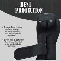 Bokso pirštinės - bokso pirštinės treniruotėms, sparingui, mma, kikboksui 8oz - 16oz, smūgiavimo maišų pirštinės, boksas, muay thai (juoda/juoda, 16oz)