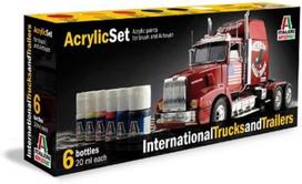 Italeri, akrilinių dažų rinkinys international sunkvežimiams ir priekaboms, 510000435