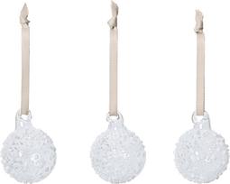 Ferm Living Eglutės žaisliukai Flurry 4 cm, balti, 3 vnt.