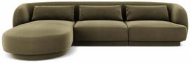 Kampinė sofa Cosmopolitan Design Velvet Tulum, žalia sp., kairinė, 156 x 255 cm x 70 cm