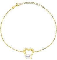 Brilio Silver Elegant auksinis-plated bracelet with real pearl BRC28Y