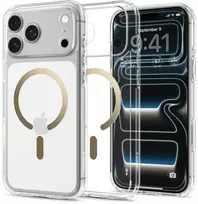 Dėklas Spigen Ultra Hybrid MagSafe iPhone 17 Pro Max / 18 Pro Max SKAIDRUS/AUKSINIS