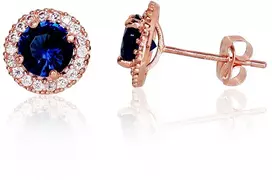 Diamond Sky Jewelry Auksiniai auskarai-vinukai su cirkoniais „Širdys ir Strėlės III“