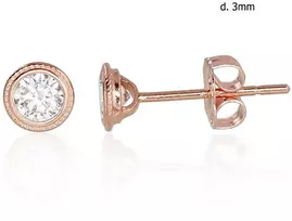 Diamond Sky Jewelry Auksiniai auskarai-vinukai su cirkoniais „Naujoji Klasika VII“