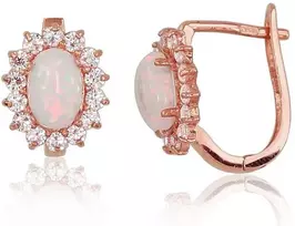 Diamond Sky Jewelry Auksiniai auskarai su cirkoniais ir opalitu „Kylie VI“