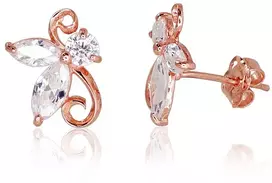 Diamond Sky Jewelry Auksiniai auskarai-vinukai su cirkoniais „Golden Moth“