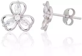 Diamond Sky Jewelry Vaikiški sidabriniai auskarai-vinukai su cirkoniais „Auksinė Gėlė VII“