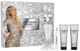 Versace Paris Hilton Platinum Rush rinkinys: kvapusis vanduo purškiklis 100 ml + kvapusis vanduo purškiklis 10 ml + kūno balzamas 90 ml + dušo želė 90 ml