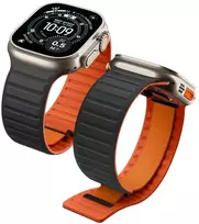 Spigen „Athlex Air M“ išmaniojo laikrodžio dėklas „Apple Watch“ 8/9/10/11/SE/Ultra (44/45/46/49 mm) | juodas/oranžinis