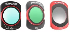 Sunnylife filtrų rinkinys, skirtas Osmo Pocket 4/Pocket 3: VND2-32, CPL, MCUV, Juodas Mist 1/4