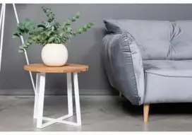 LOFT R Baltas Ø70 ąžuolinis apvalus žurnalinis staliukas : Apdaila - Aliejuota bespalviu aliejumi su kietaisiais vaškais, Aukštis - 44cm