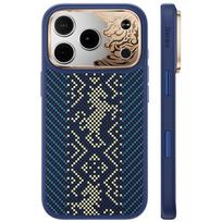 Benks Etui Magnetic Armor Pro Knight Kevlar Metal Frame (C.K.FL.AP.GD.BC73) skirtas Iphone 18 Pro Max/17 Pro Max mėlynas (Camera Control Button)