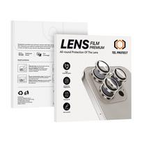 Tel Protect 3D Lens grūdintas stiklas fotoaparatui, skirtas Iphone 18 Pro/18 Pro Max, šviesiai mėlynas (3 vnt. lęšių)