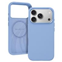 Liavec šilkinis dėklas su metaliniu kameros rėmeliu, skirtas iPhone 18 Pro Max/17 Pro Max, šviesiai mėlynas
