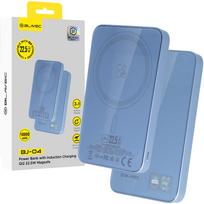 Blavec Power Bank 10000mAh BJ-04 Slim 13,5mm – Typ C – 22,5W magnetyczny indukcyjny Magsafe 3 w 1 (PBBJ04-MC10LB) jasnoniebieski szklany