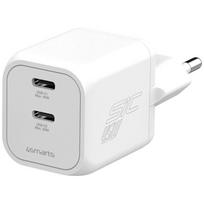 Sieninis įkroviklis 4smarts PDPlug SiC Dual 45W 2xUSB-C baltas