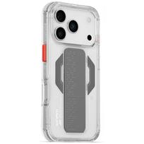 Skinarma Haxa dėklas, skirtas iPhone 17 Pro, su magnetiniu įkrovimu ir laikikliu-stovu, skaidrus