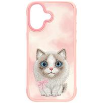Dėklas Nimmy Big Eyed Pet 2.0 Cat, skirtas iPhone 17, rožinis