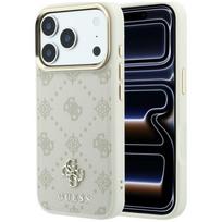 Dėklas Guess Peony 4G Small Logo MagSafe, skirtas iPhone 18 Pro / iPhone 17 Pro, smėlio spalvos
