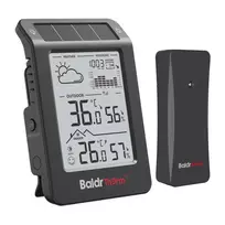 BALDRTHERM B0596WT2H2P-V1 saulės energija maitinama meteorologinė stotelė, juoda
