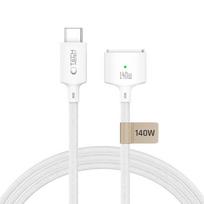 Tech-Protect MMC01 Ultraboost USB-C / USB-C MagSafe 3 140W 200cm laidas MacBook - baltas