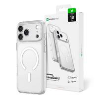 AmazingThing Minimal Mag Lens dėklas, skirtas iPhone 18 Pro, su kameros apsauga ir dirželio tvirtinimu, suderinamas su MagSafe – spalva: skaidri