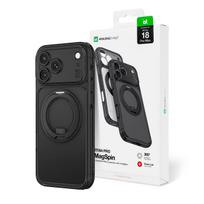 AmazingThing Titan Pro Spin Lens dėklas, skirtas iPhone 18 Pro Max, su sukamuoju žiedu ir dirželio tvirtinimu, suderinamas su MagSafe – spalva: juoda