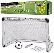 Sulankstomi futbolo vartai su kamuoliu ir pompa 90x61x59 cm