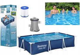 Stačiakampis karkasinis baseinas sodui 300x201x66 cm Bestway 56411 + siurblys
