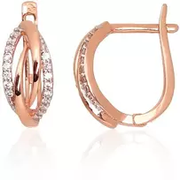 Diamond Sky Jewelry Auksiniai auskarai su cirkoniais „Jūros Banga V“