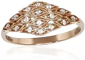 Diamond Sky Jewelry Auksinis žiedas su cirkoniais „Auksinės Nertos Nėrinės“