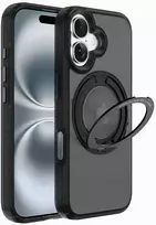 Dėklas X-ONE Dropguard 2S (stovo versija) suderinamas su MagSafe, skirtas iPhone 17, juodas frost matte