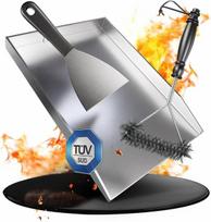 Valuents® grilio plokštė - planča grilio plokštė, pagaminta iš storio ir nerūdijančio plieno - 40 x 30 cm - tinka bbq dujiniam griliui ir anglių griliui + plius: šepetys ir grilio mentelė