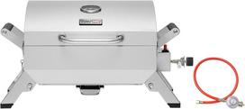 Royal Gourmet nerūdijančio plieno nešiojamas dujinis grilis, kompaktiškas stalo grilis su dviem rankenomis ir kelionės užraktais, sulankstomos kojos, 3 Kw Bbq grilis stovyklavimui balkonui, iškylai, sidabrinis