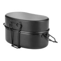 3 in 1 Lauko pietų dėžutė, virtuvės reikmenys, vintažinis dizainas, maisto gaminimo stovykloje, juoda