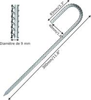 Senenqu 10 vnt. žemės inkarų rinkinys, batutas, 30 cm J formos kuoliukai, stabilūs, 8 mm skersmens, palapinės vinis, batuto kuoliukai, idealiai tinka tvoroms, palapinėms, baldakimams, pašiūrėms, batutui, sūpynėms tvirtinti