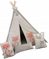 Vaikiška palapinė tipi wigwam 5 raštai pilka 165 cm
