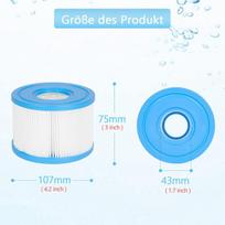 Qnine S1 tipo sūkurinės vonios filtras, skirtas Intex Purespa, baseino filtras, skirtas Intex 29001e, filtro kasetė sūkurinei voniai Intex, 6 vnt.