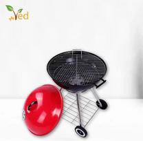 Ved 17 colių essential kettle grilis bbq lauko kepsninė su ratukais | nešiojamas apvalus vežimėlis su anglimis, reguliuojama ventiliacija, anglių krosnelė lauko kepsninėms, stovyklavimui, išvykoms į paplūdimį, bbq.