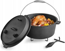 Velaze ketaus puodas dutch oven premium su dangčiu ir stovu, 9.5 l