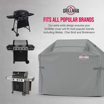 Grillman kepsninės uždangalas dujinei kepsninei, atsparus lietui, apsauginis Bbq uždangalas, atsparus dulkėms, kepsninės brezentas, kepsninės apsauga 132 x 66 x 109 cm - pilkas