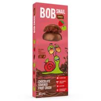 Bob Snail „“ obuolių ir braškių užkandis, padengtas belgišku šokoladu, be cukraus – 30 g