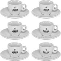 Espresso puodelių su lėkštutėmis rinkinys Gaggia Milano, 6 vnt., baltas
