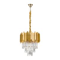Auksinės spalvos iš metalo kabantis šviestuvas ø 40 cm su krištoliniu gaubtu Grane – Nova Luce