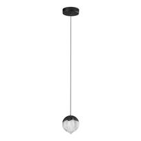 Matinės juodos spalvos iš aliuminio kabantis šviestuvas LED su pritemdymo funkcija ø 12 cm su stiklo gaubtu Alicia – Nova Luce