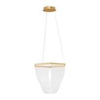 Auksinės spalvos iš aliuminio kabantis šviestuvas LED su pritemdymo funkcija ø 52 cm su gaubtu iš akrilo stiklo Valentin – Nova Luce