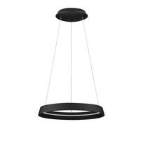 Matinės juodos spalvos iš aliuminio kabantis šviestuvas LED su pritemdymo funkcija ø 45 cm su gaubtu iš akrilo stiklo Ormi – Nova Luce