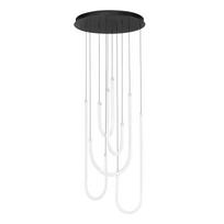 Baltos spalvos/matinės juodos spalvos iš plieno kabantis šviestuvas LED su pritemdymo funkcija ø 50 cm su gaubtu iš akrilo stiklo Topaz – Nova Luce